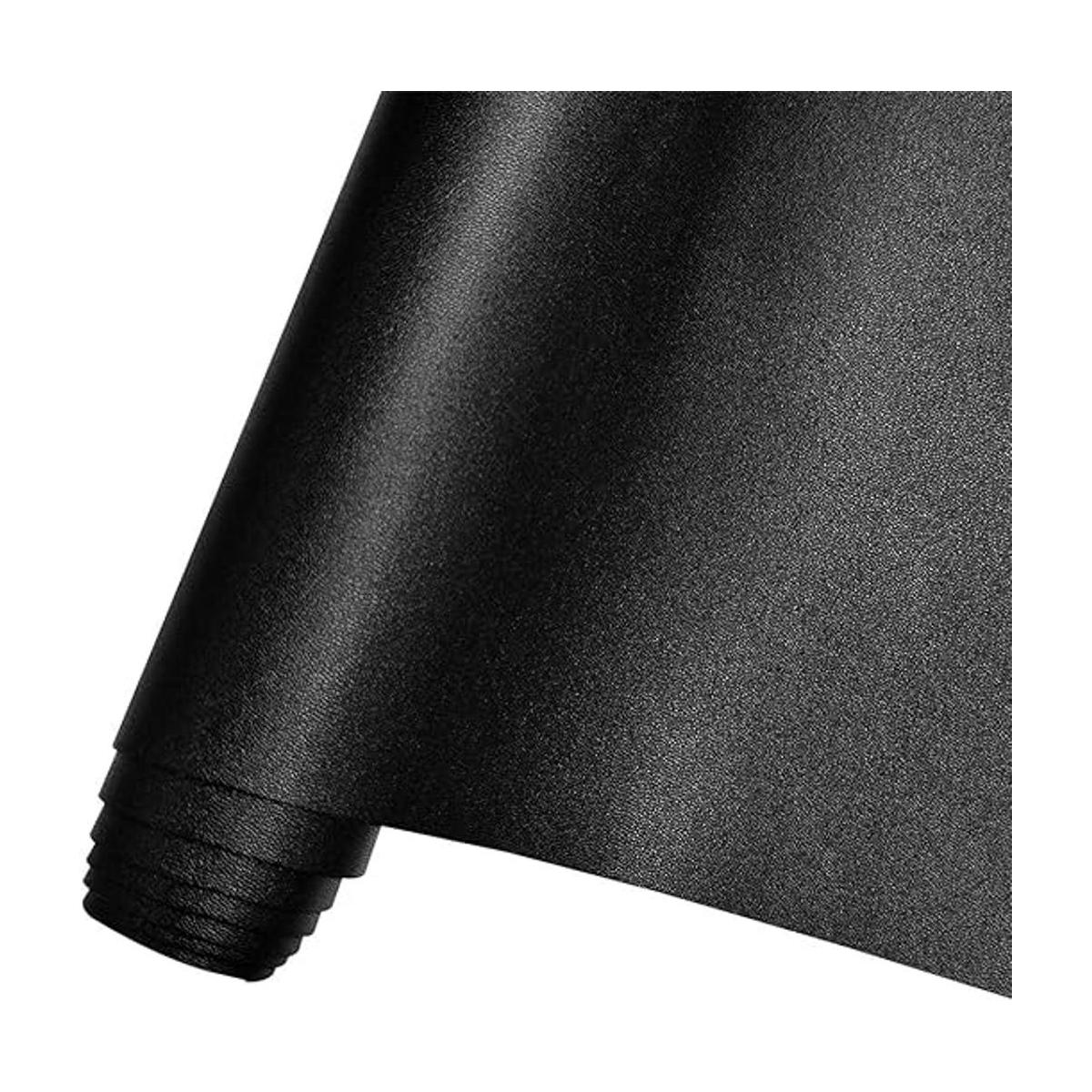 HYANG Sábanas de piel sintética negra de color liso 1