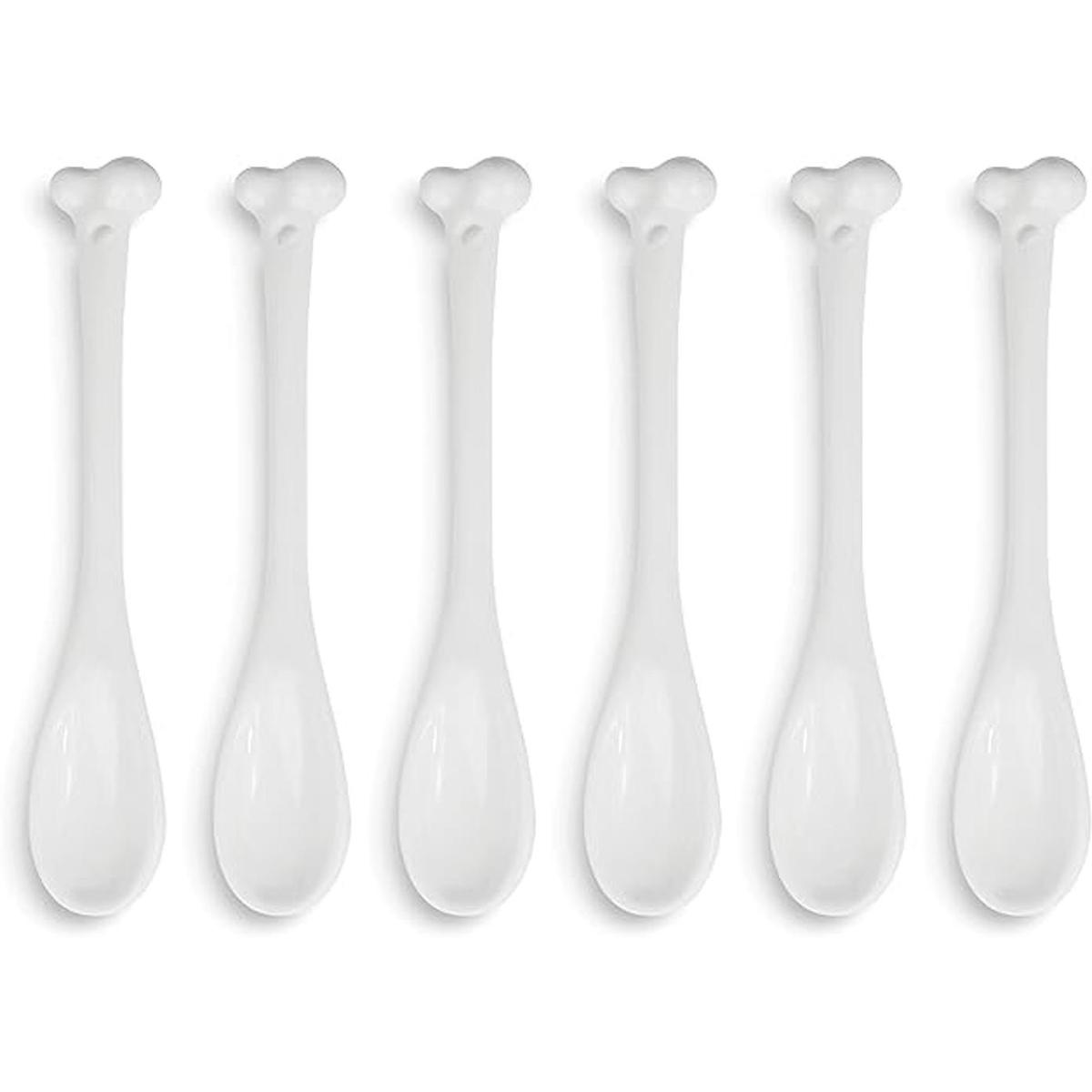 Juego de 6 cucharas de hueso de cerámica juego de té
