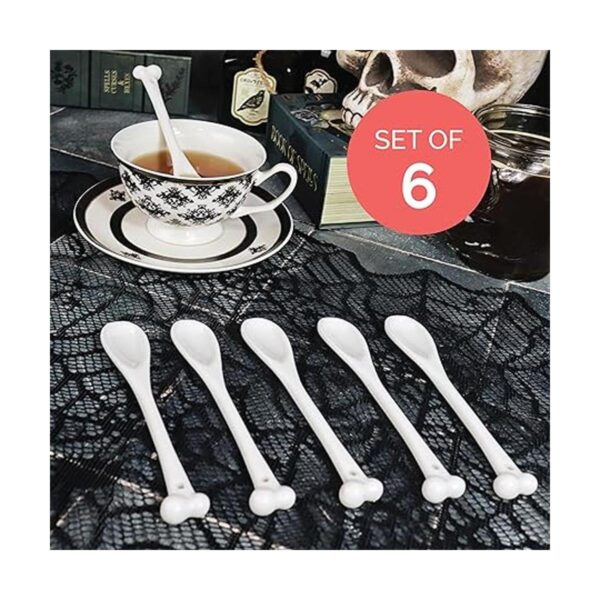 Juego de 6 cucharas de hueso de cerámica juego de té