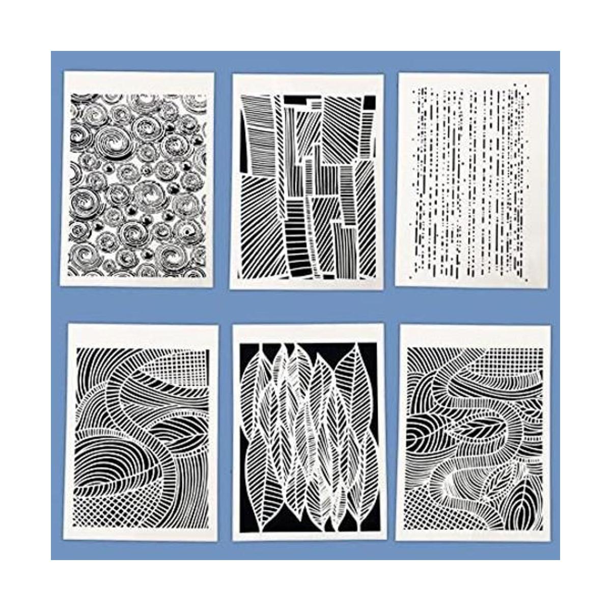 TIAMECH 6 plantillas de textura geométrica abstracta para