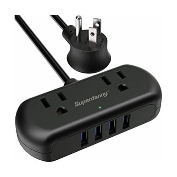 SUPERDANNY Regleta de alimentación con USB 4 puertos USB_1