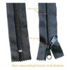 FANCYGO Cremalleras de puerta negras para costura de_2
