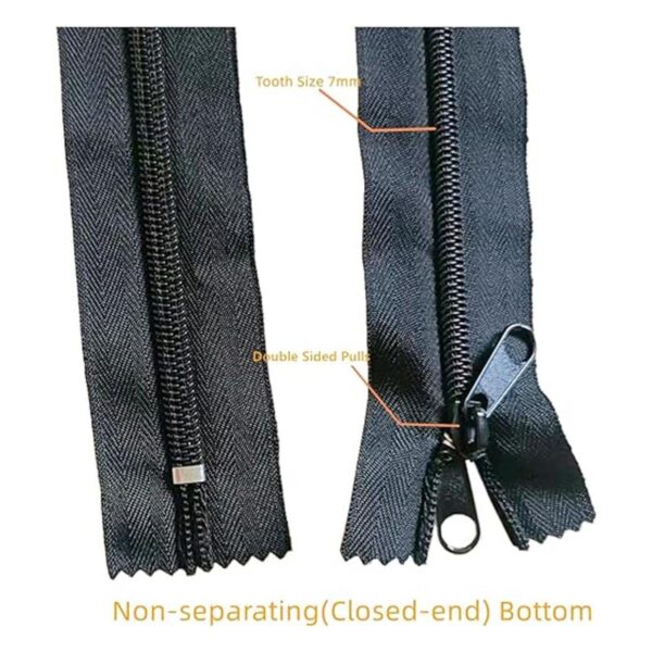 FANCYGO Cremalleras de puerta negras para costura de_2