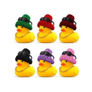6 piezas de pato de goma para decoración de automóvil