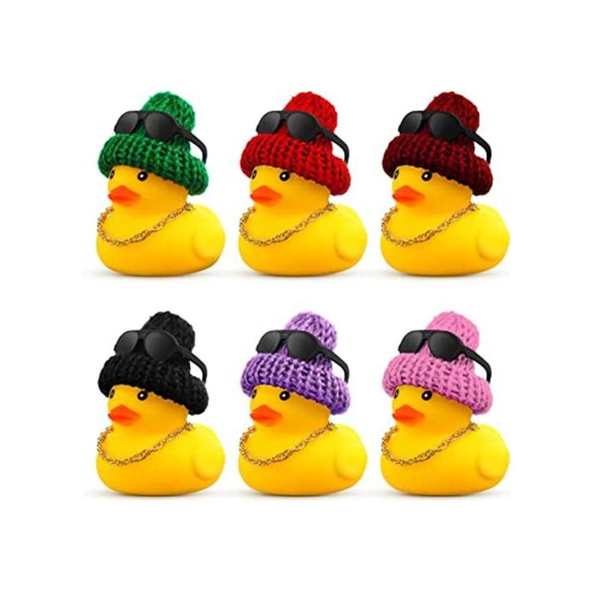 6 piezas de pato de goma para decoración de automóvil