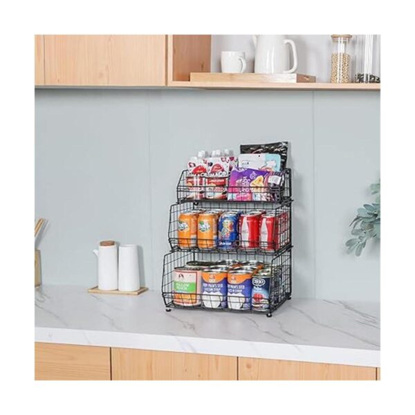 Cesta de frutas y verduras apilable de 3 niveles para