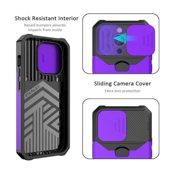 Nvollnoe Funda para iPhone 14 Pro con funda deslizante_3