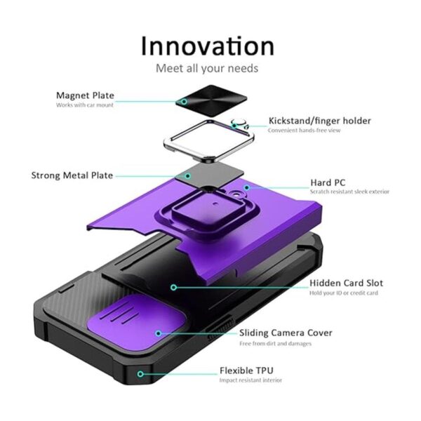 Nvollnoe Funda para iPhone 14 Pro con funda deslizante_4