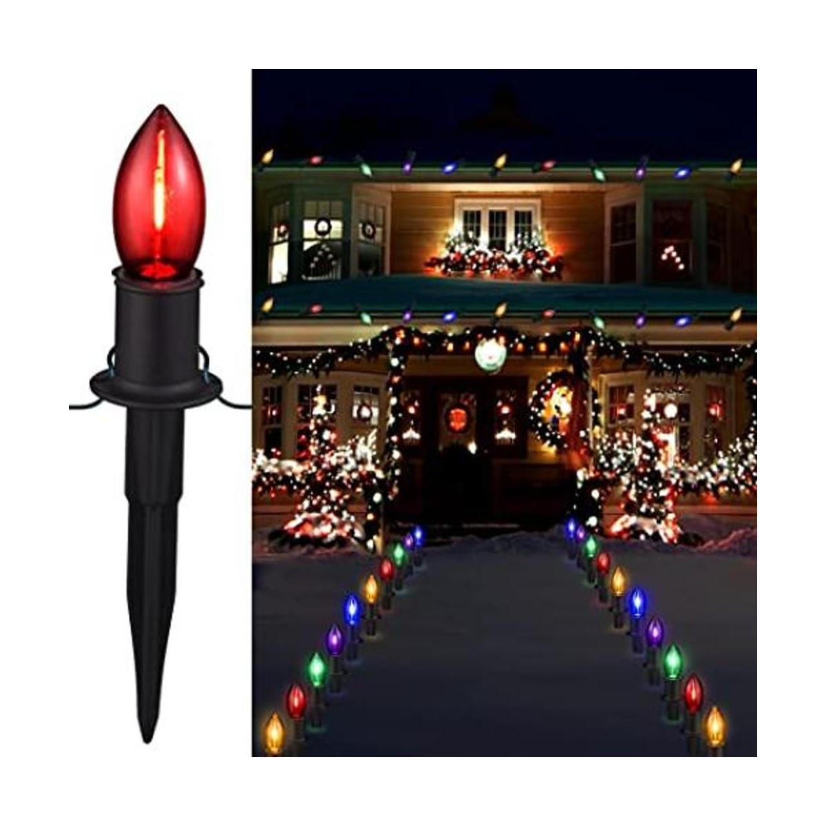 C9 Luces de camino de Navidad para exteriores 24.2 pies