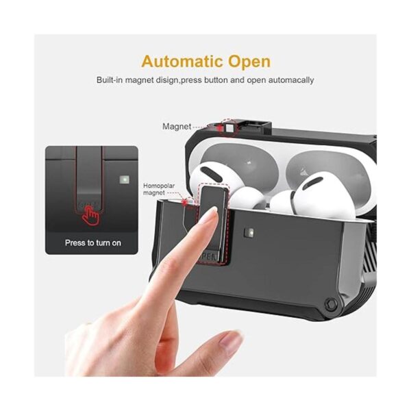Funda para Airpods Pro con clip de bloqueo magnético_3