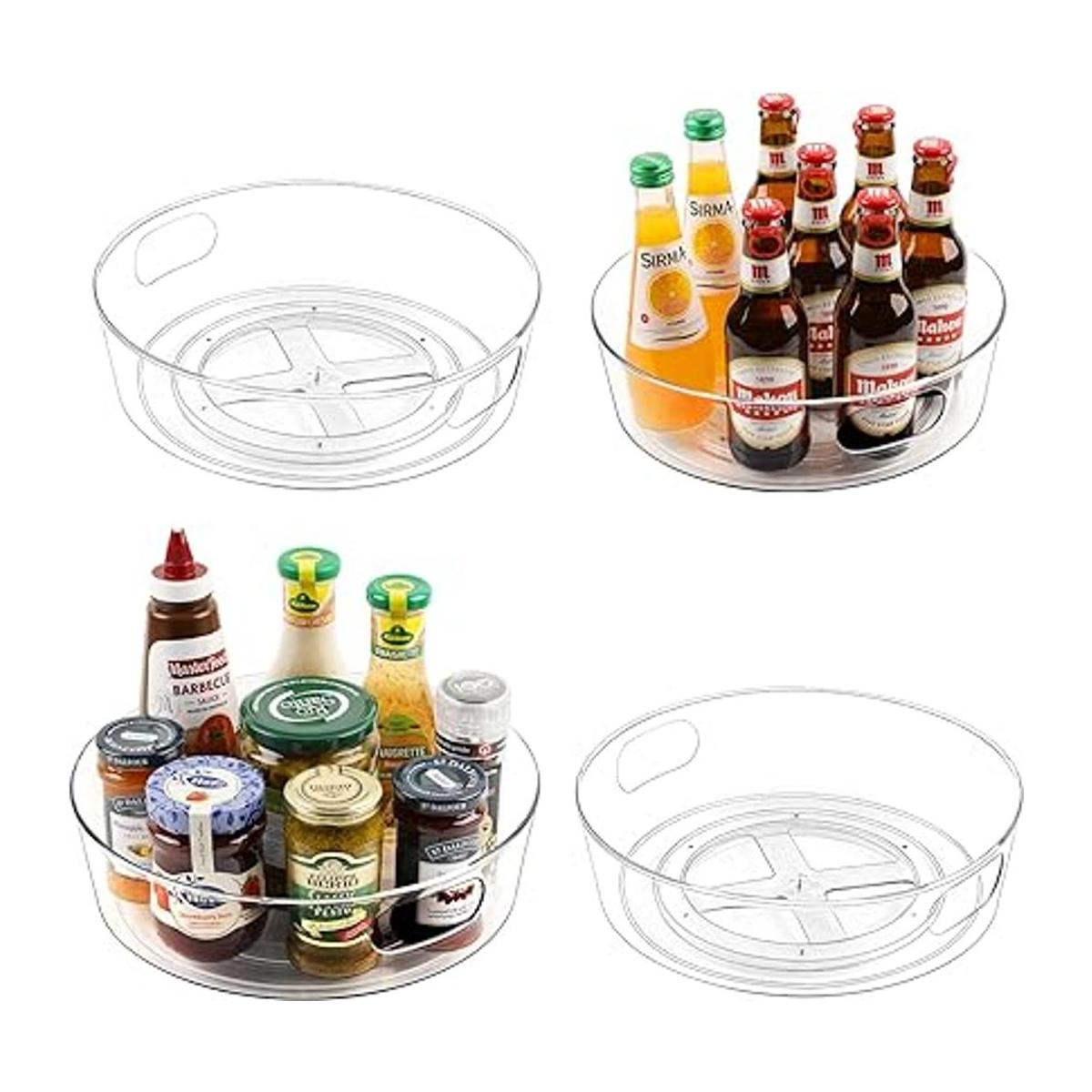Paquete de 4 organizadores Lazy Susan para gabinete