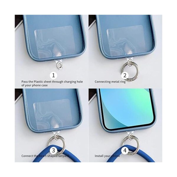 Naiadiy Cordón de silicona para teléfono con lazo de_3