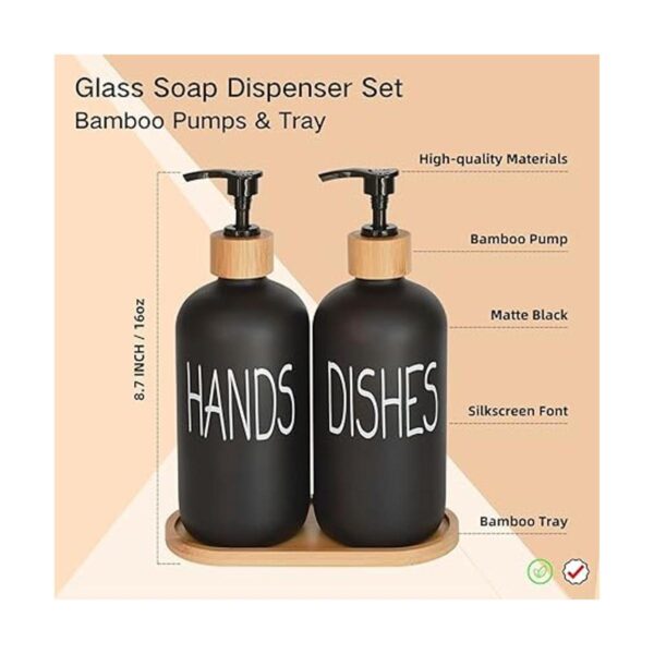 Juego de dispensador de jabón de vidrio. Dispensador de_2