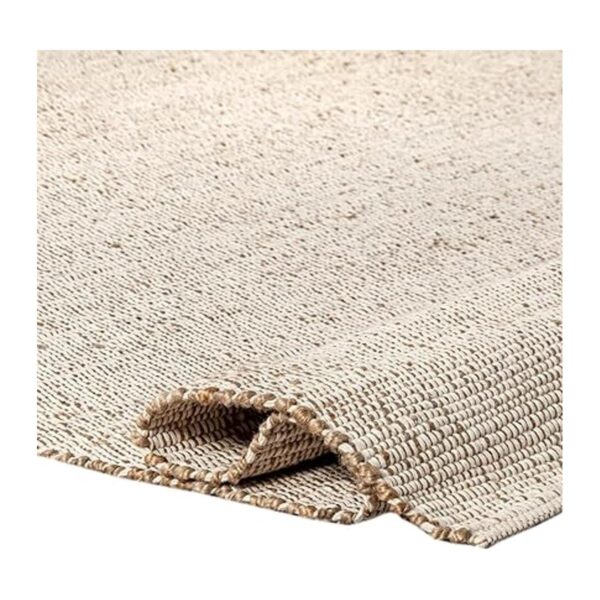 S L Homes Alfombra natural de yute de algodón tejida a