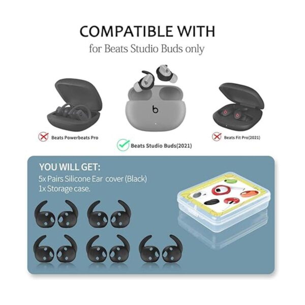 5 pares Ganchos de oreja para Beats Studio Buds