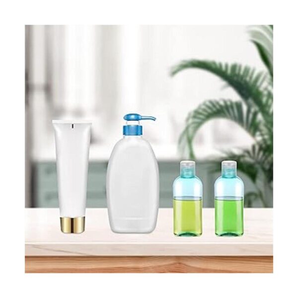 Botellas de viaje de plástico con tapa abatible paquete