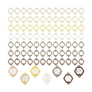PandaHall 168 dijes hexagonales de conector de bisel_1