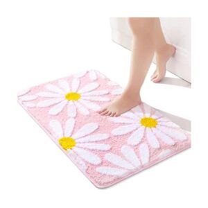 Alfombra de baño rosa con margaritas alfombra de baño_1