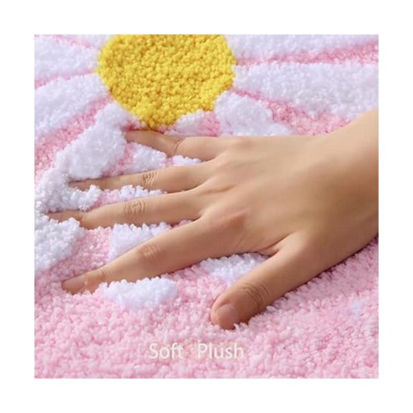 Alfombra de baño rosa con margaritas alfombra de baño_2