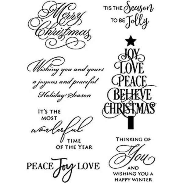 Palabras de bendición para árbol de Navidad sellos claros_1