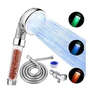 FASTRAS Cabezal de ducha LED con cabezal de ducha de alta