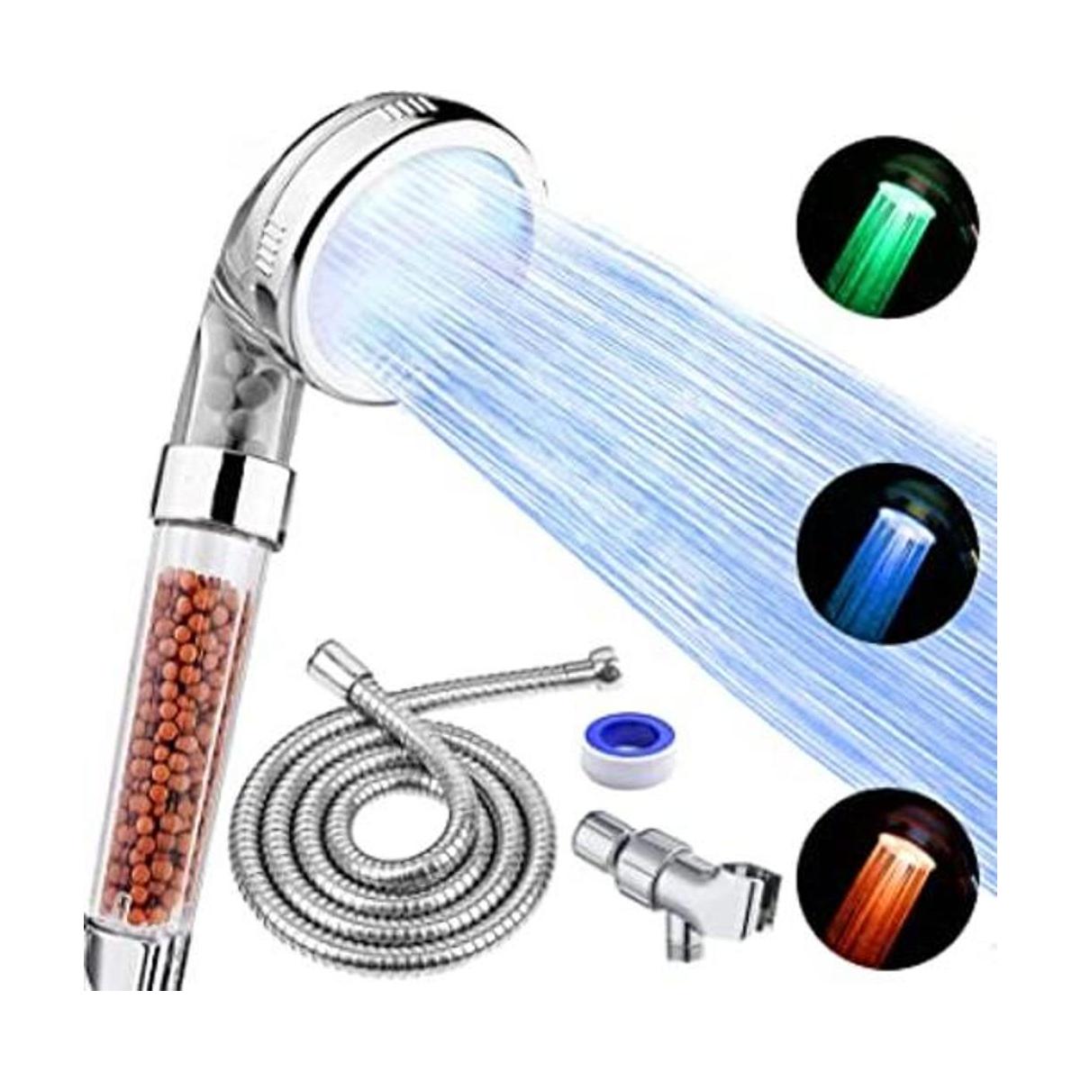 FASTRAS Cabezal de ducha LED con cabezal de ducha de alta