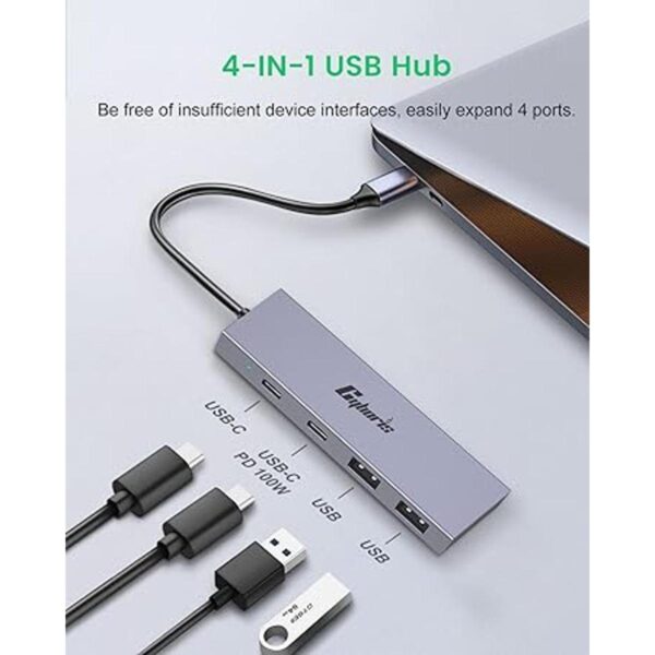 CYBORIS Hub USB C de 4 puertos adaptador USB C a USB 3.1_2