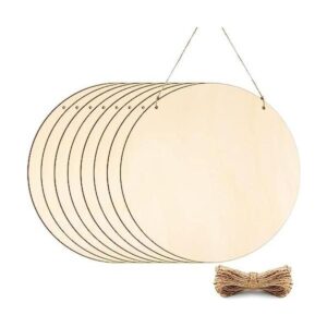 FSWCCK 8 círculos de madera en blanco de 12 pulgadas para