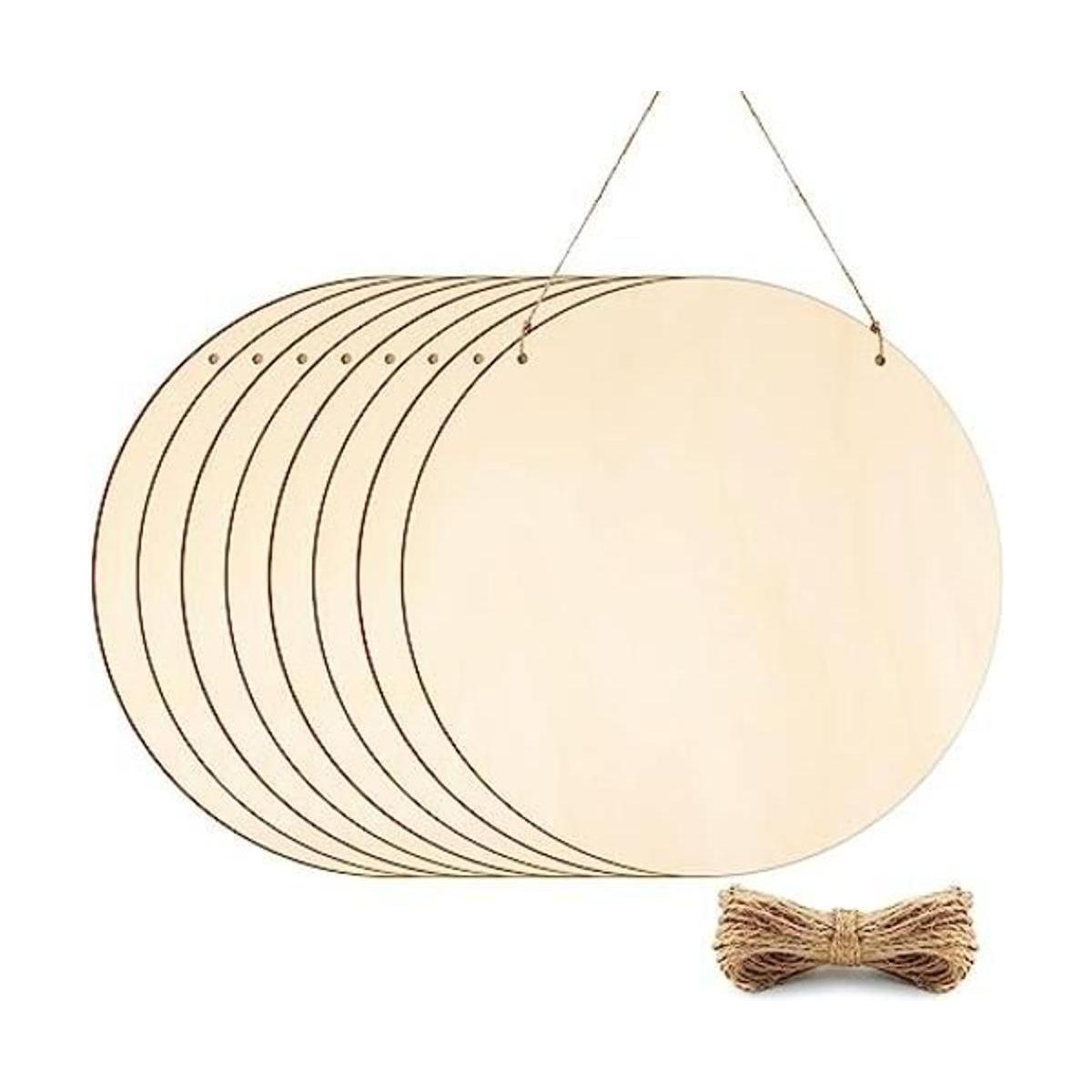 FSWCCK 8 círculos de madera en blanco de 12 pulgadas para