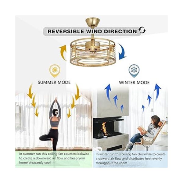 Ventiladores de techo enjaulados con luces de control_3