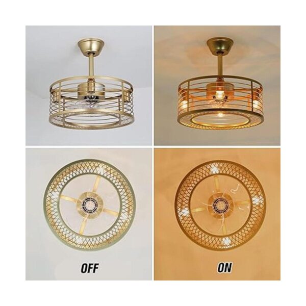 Ventiladores de techo enjaulados con luces de control_5