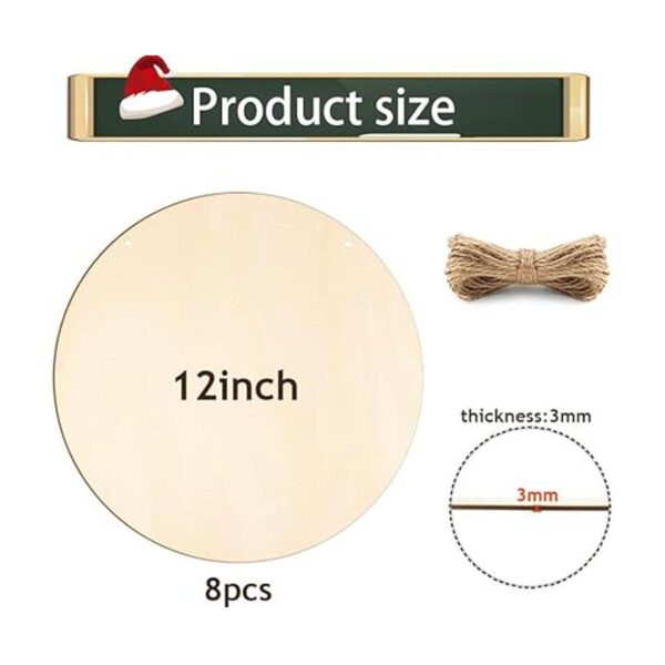 FSWCCK 8 círculos de madera en blanco de 12 pulgadas para