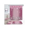 Juego de 4 cortinas de ducha con diamantes con purpurina