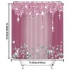 Juego de 4 cortinas de ducha con diamantes con purpurina