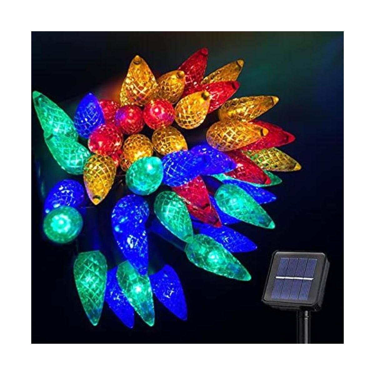 C6 Luces solares de Navidad para exteriores multicolor