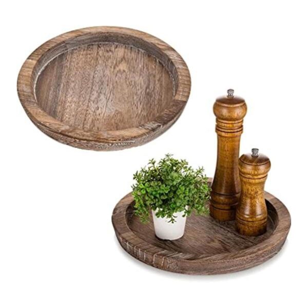 Hanobe Bandeja de madera rústica para servir juego de 2_1