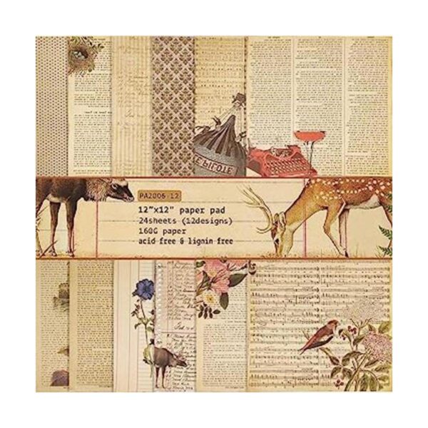 24 piezas de bloc de papel vintage para álbumes de