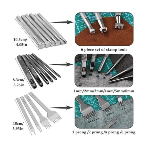 Leather Craft Tools 60 Pieces Leather Working Tools and_4