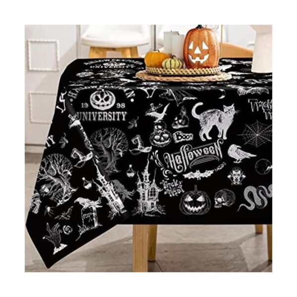 AnyDesign Mantel de Halloween vintage negro mantel de
