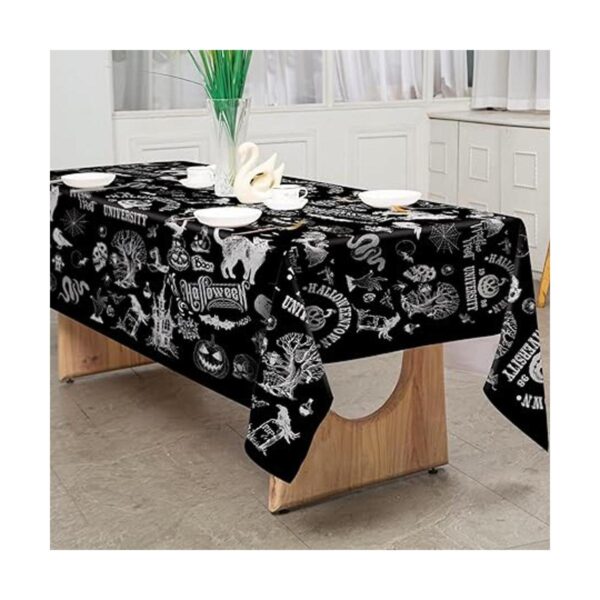 AnyDesign Mantel de Halloween vintage negro mantel de