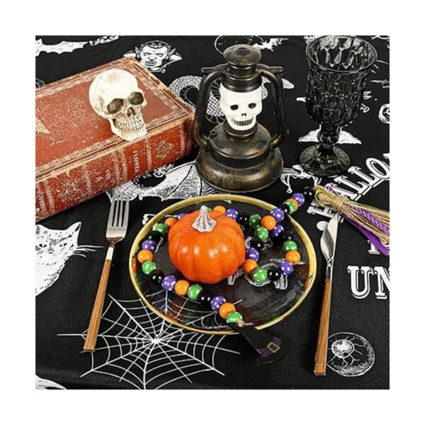 AnyDesign Mantel de Halloween vintage negro mantel de