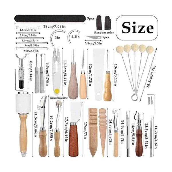 Leather Craft Tools 60 Pieces Leather Working Tools and_2