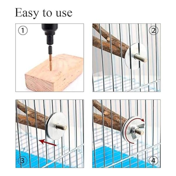 Tornillos de jaula para pájaros tornillos de percha para