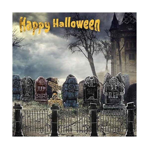 7 piezas de lápidas en miniatura de Halloween