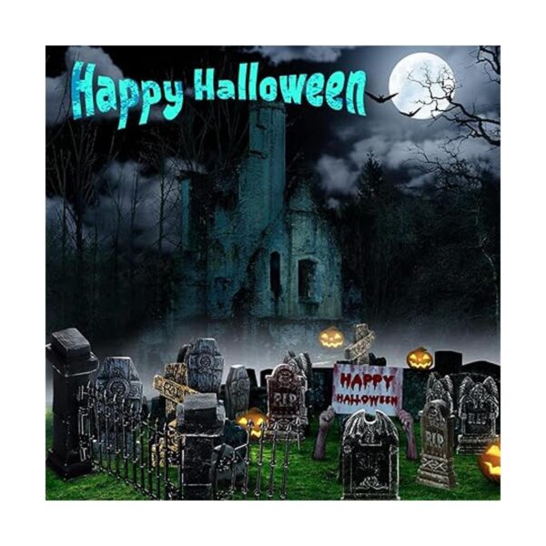 7 piezas de lápidas en miniatura de Halloween