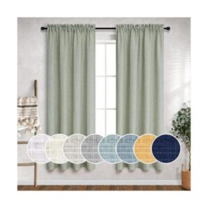Cortinas de color verde salvia de 63 pulgadas de largo