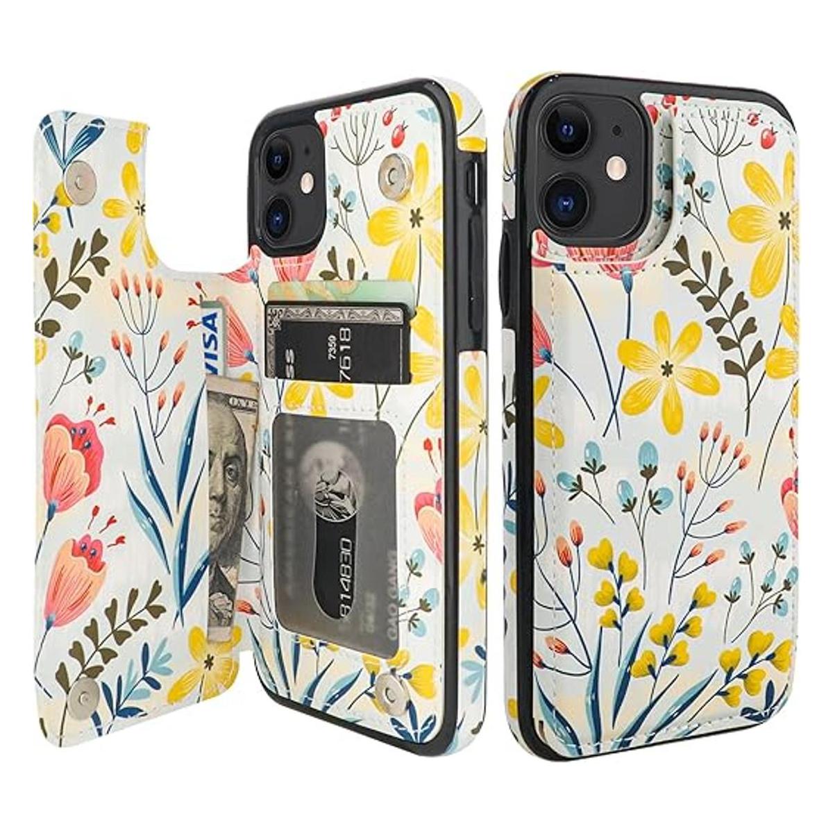 HAOPINSH Funda tipo cartera para iPhone 11 con soporte