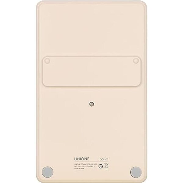 UNIONE Calculadora beige de bolsillo y escritorio con una