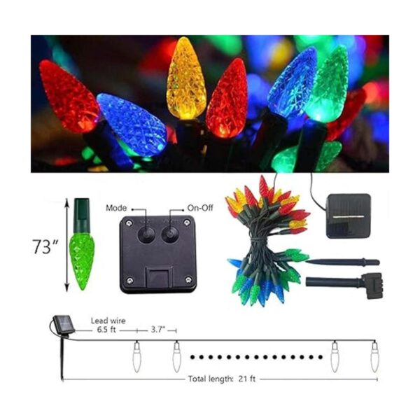 Guirnalda de luces solares de Navidad 50 LED 8 modos C6_2