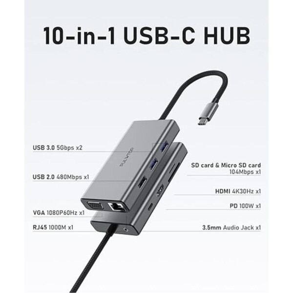 Adaptador multipuerto USB C 10 en 1 estación de_2